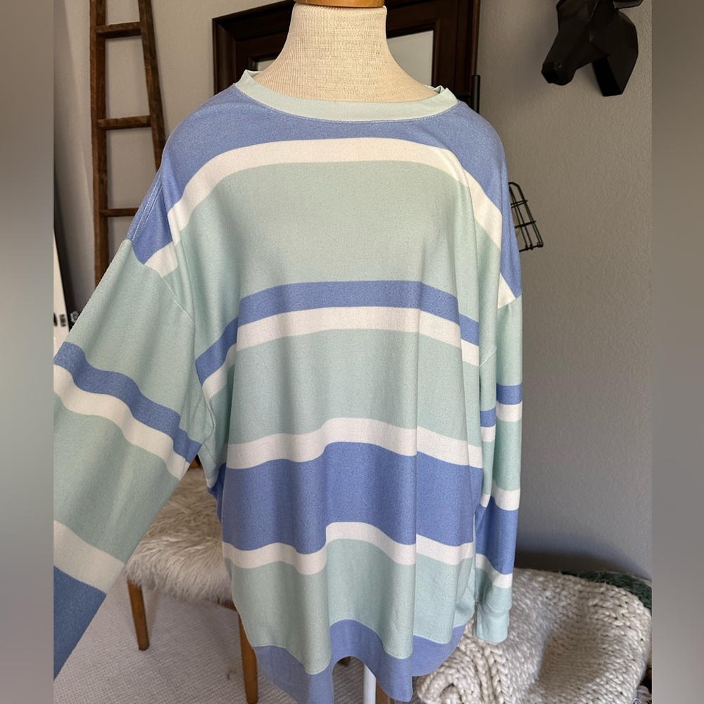 Wildfox blue and green sweatshirt, size XL